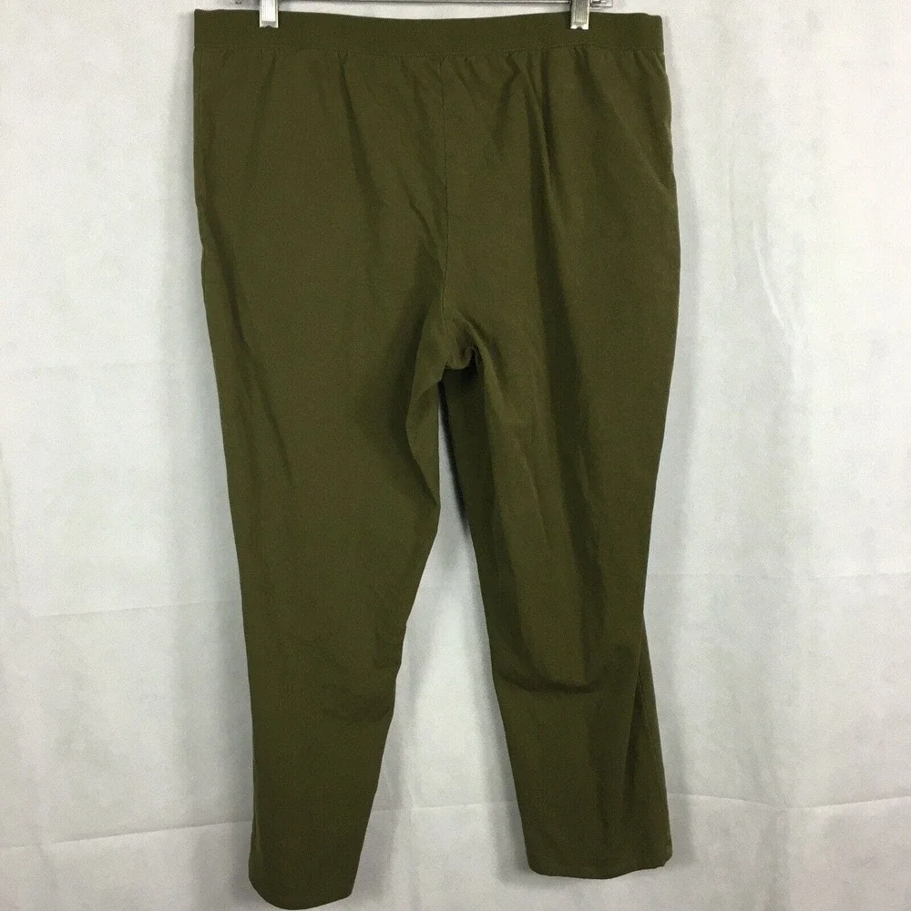 Isaac Mizrahi Pants Womens‎ Sz 14P Olive Green Stretch Casual Crop Leggings